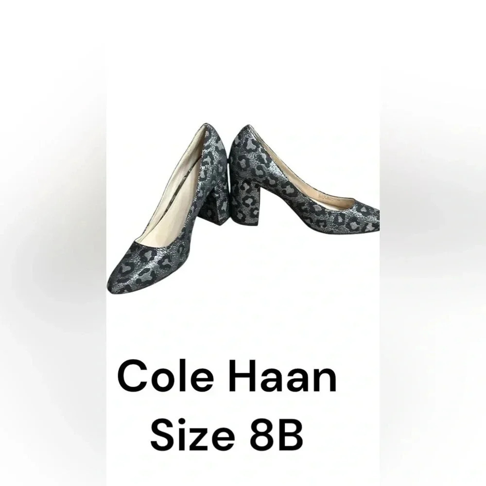 Cole Haan zerogrande Alanna shoes 8B,metallic animal print,Chunky block
